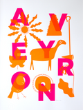 Aveyron rose fluo et orange fluo – Sérigraphie le manoir aux histoires