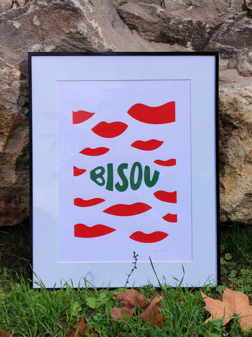 Bisou - Sérigraphie le manoir aux histoires