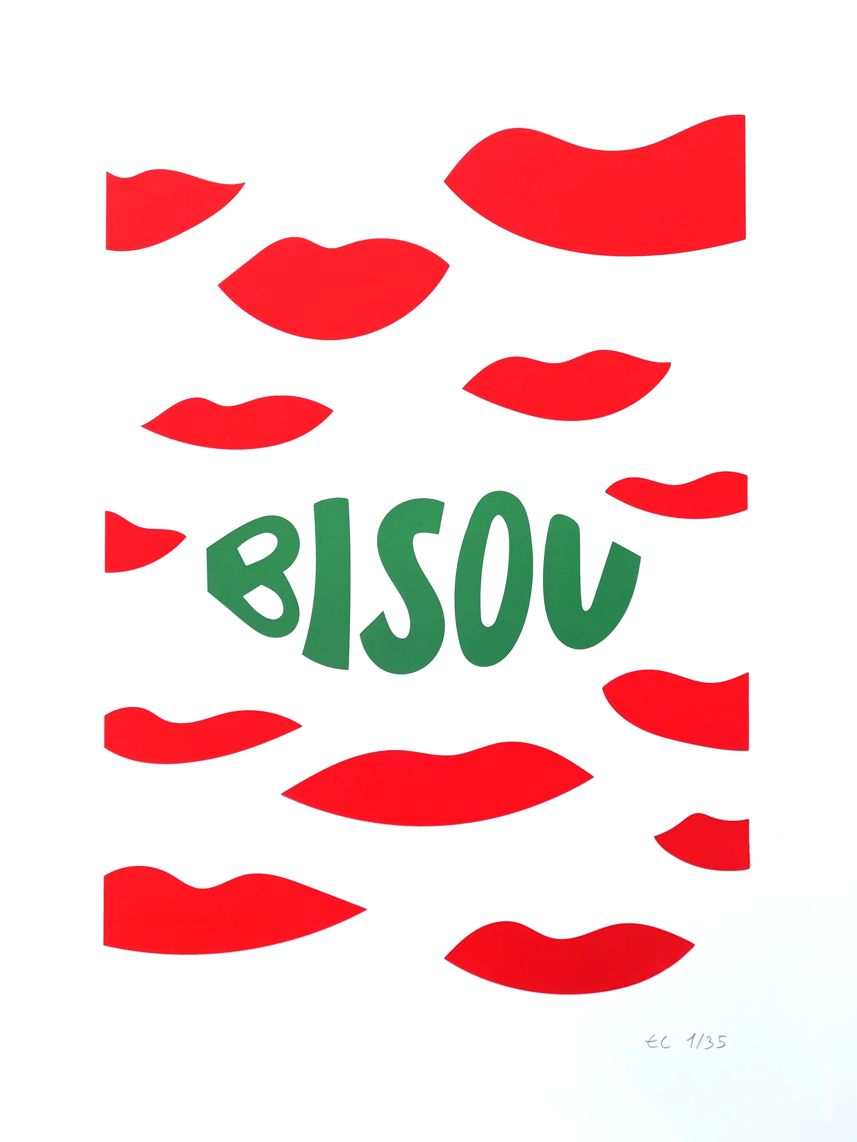 Bisou - Sérigraphie le manoir aux histoires