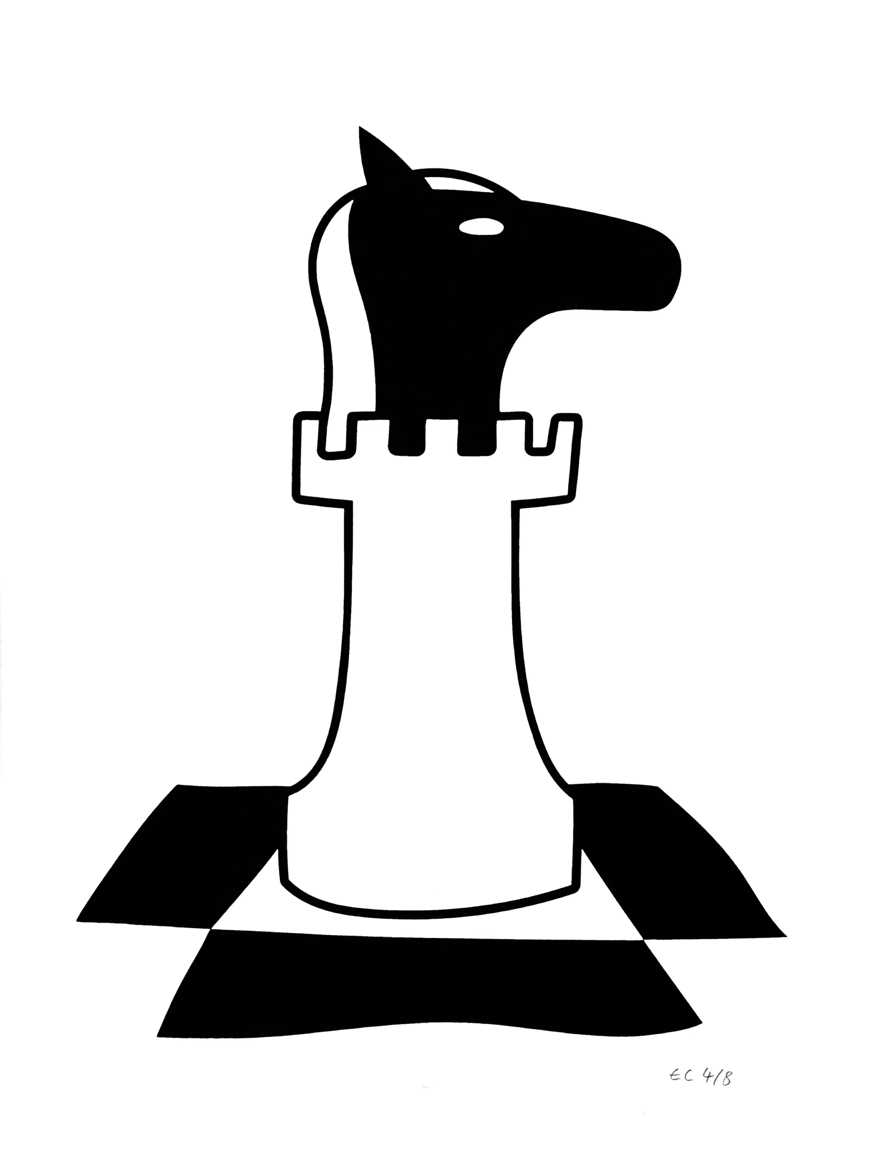 Échecs - Sérigraphie le manoir aux histoires