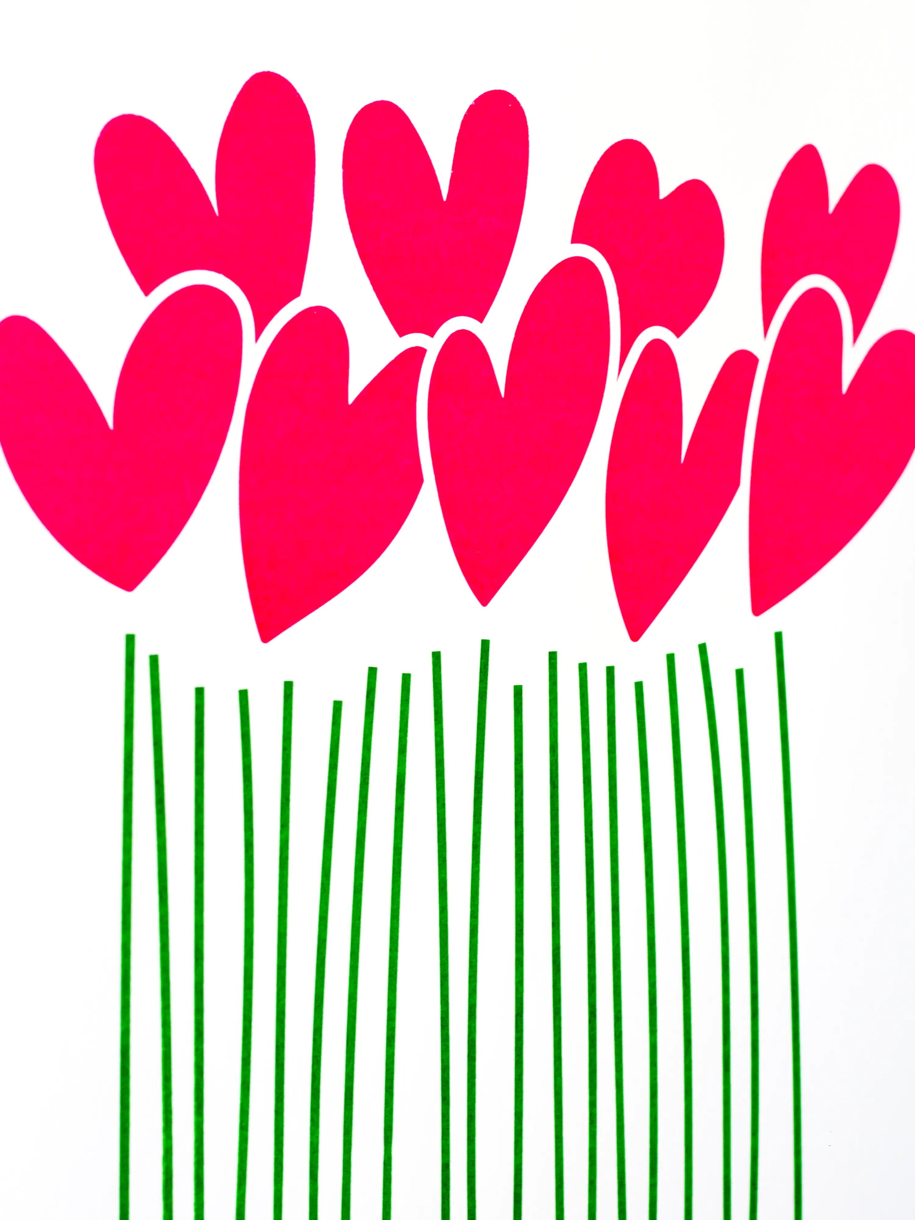 Forêt d'Amour vert et rose fluo – Sérigraphie le manoir aux histoires